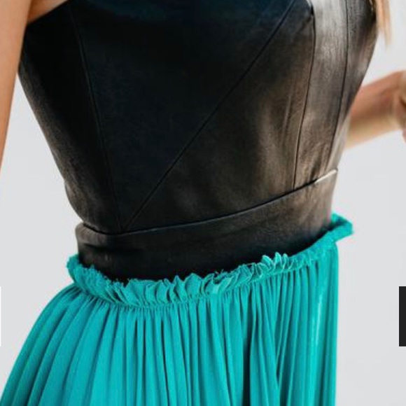 Vici Collection Faux Leather Strapless Maxi Gown - Picture 2 of 7